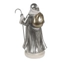 Clayre & Eef Christmas Decoration Figurine Santa Claus 20 cm Silver colored Plastic