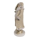 Clayre & Eef Weihnachtsdekorationsfigur Weihnachtsmann 21 cm Beige Kunststoff