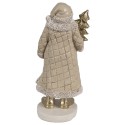 Clayre & Eef Kerstdecoratie Beeld Kerstman 21 cm Beige Kunststof