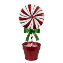 Clayre & Eef Kerstdecoratie Lolly 12x9x26 cm Rood Metaal