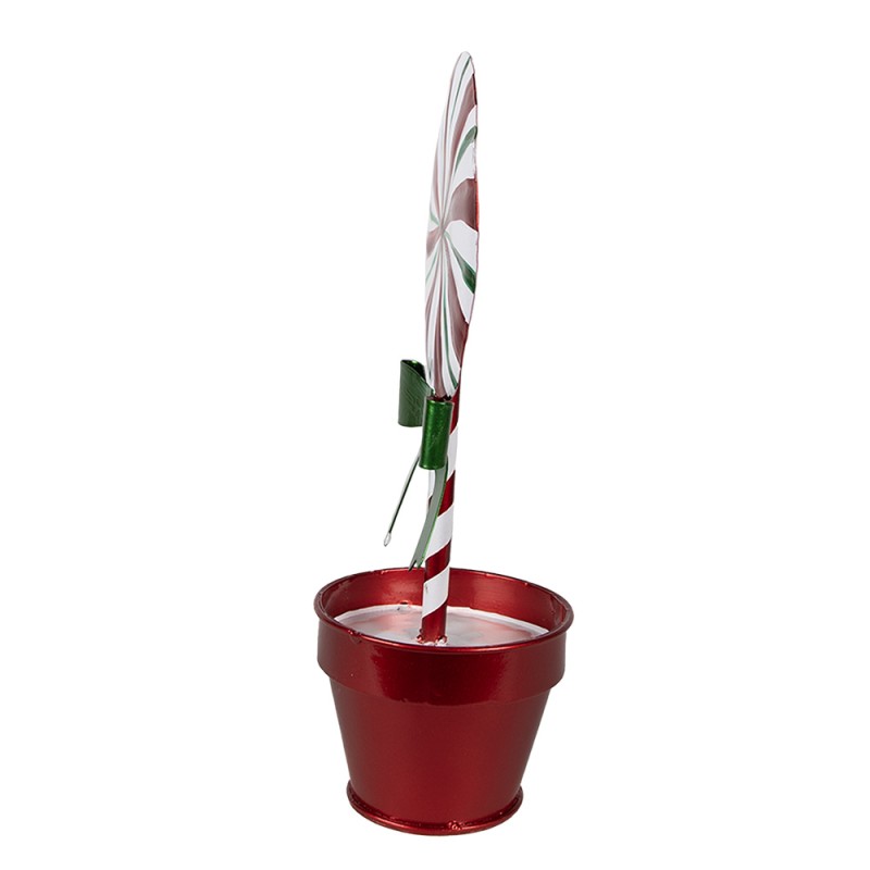 Clayre & Eef Kerstdecoratie Lolly 12x9x26 cm Rood Metaal