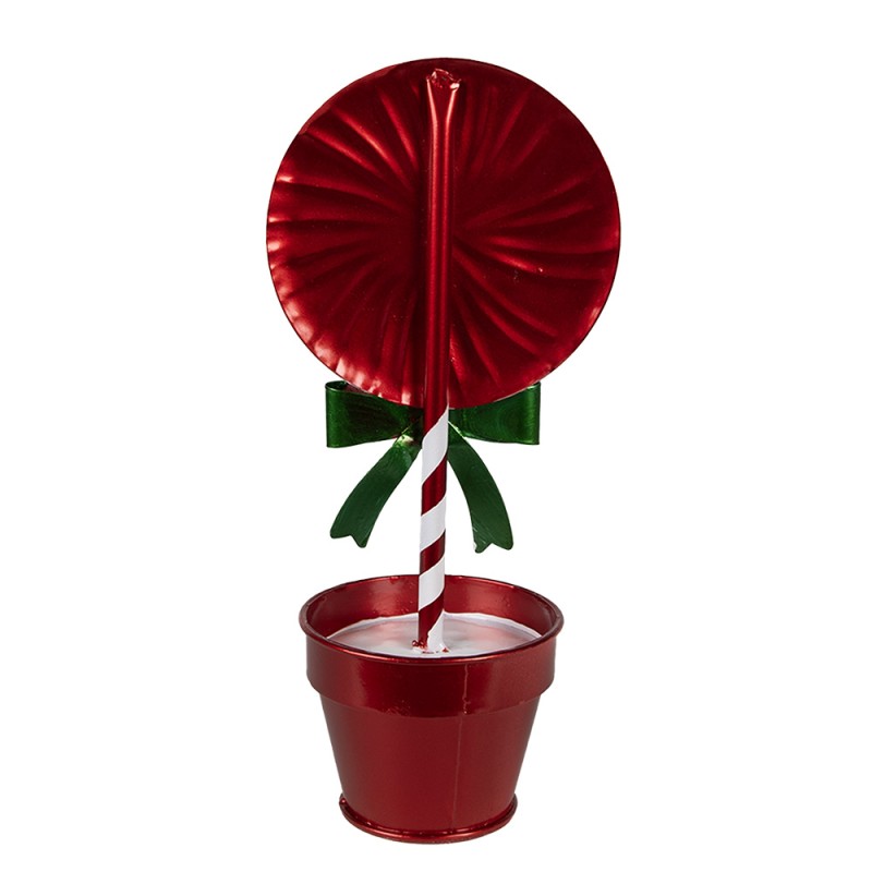 Clayre & Eef Kerstdecoratie Lolly 12x9x26 cm Rood Metaal