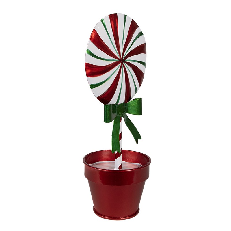 Clayre & Eef Kerstdecoratie Lolly 12x9x26 cm Rood Metaal