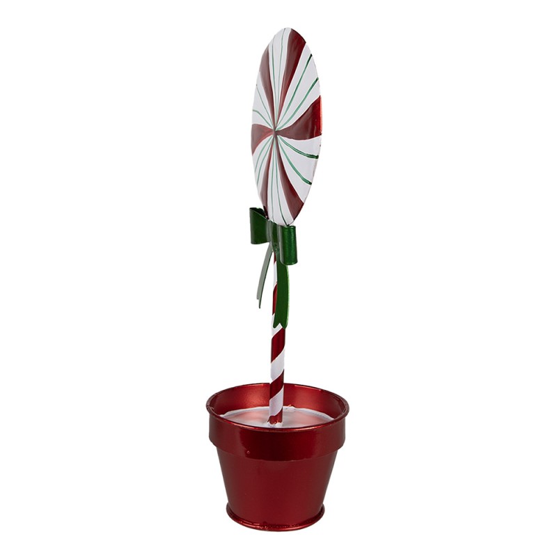 Clayre & Eef Kerstdecoratie Lolly 12x9x31 cm Rood Metaal