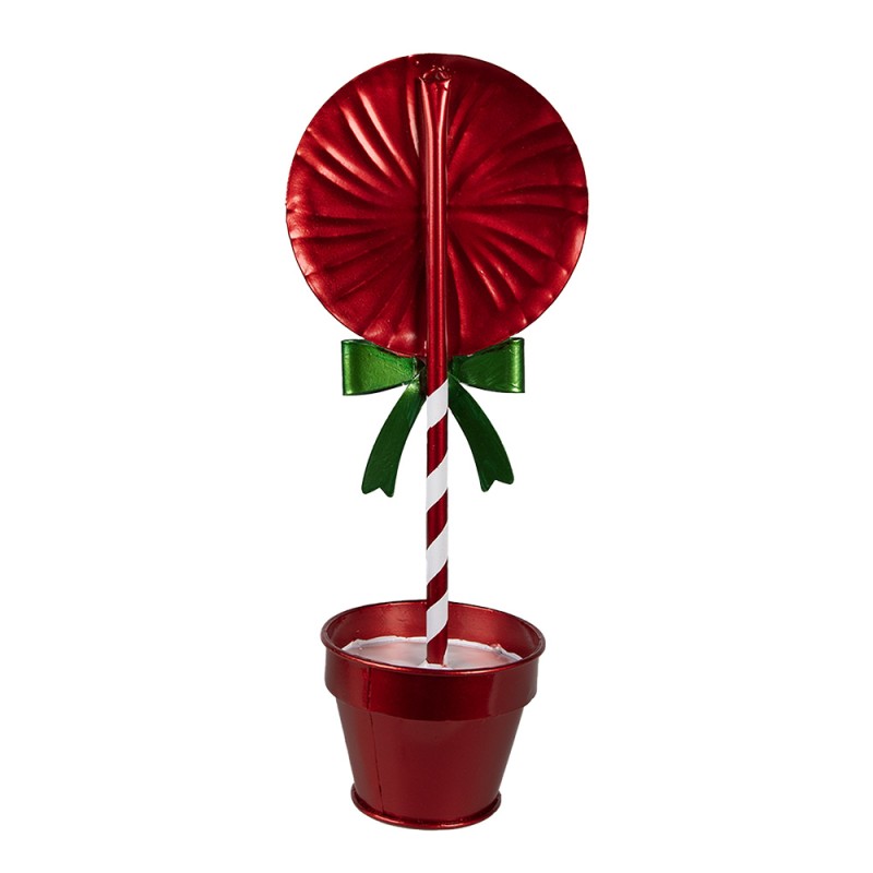 Clayre & Eef Kerstdecoratie Lolly 12x9x31 cm Rood Metaal