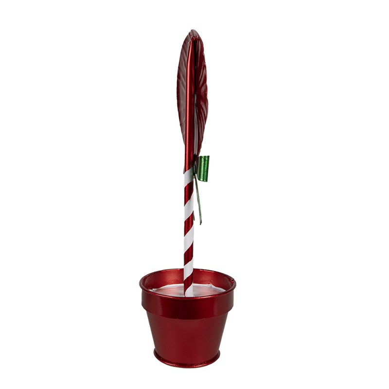 Clayre & Eef Kerstdecoratie Lolly 12x9x31 cm Rood Metaal