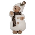 Clayre & Eef Figure de Noël Ours 40 cm Blanc Plastique