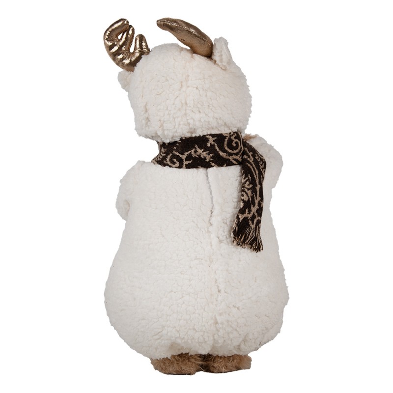 Clayre & Eef Statuetta decorativa di Natale Orso 40 cm Bianco Plastica