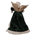 Clayre & Eef Christmas Decoration Figurine Angel 28 cm Beige Green Textile on Plastic