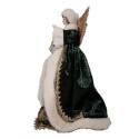 Clayre & Eef Christmas Decoration Figurine Angel 28 cm Beige Green Textile on Plastic