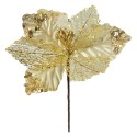 Clayre & Eef Artificial Plant Poinsettia Ø 23x`25 cm Gold colored Plastic