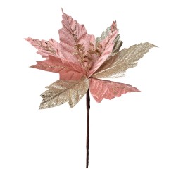 Clayre & Eef Artificial Plant Poinsettia Ø 24x27 cm Pink Plastic