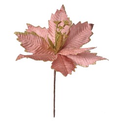 Clayre & Eef Artificial Plant Poinsettia Ø 24x27 cm Pink Plastic