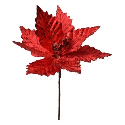 Clayre & Eef Artificial Plant Poinsettia Ø 23x27 cm Red Plastic