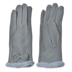 Clayre & Eef Handschoenen Winter 9x23 cm Grijs Polyester