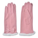 Clayre & Eef Guanti invernali 9x23 cm Rosa Poliestere