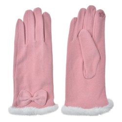 Clayre & Eef Gants d'hiver 9x23 cm Rose Polyester