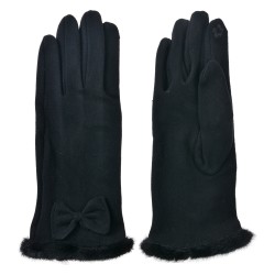 Clayre & Eef Guanti invernali 9x23 cm Nero Poliestere