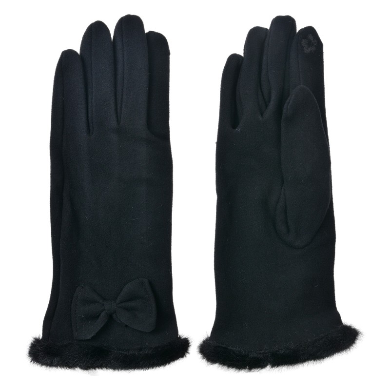 Clayre & Eef Winter Gloves 9x23 cm Black Polyester