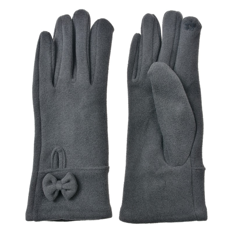 Clayre & Eef Winterhandschuhe 9x23 cm Grau Polyester