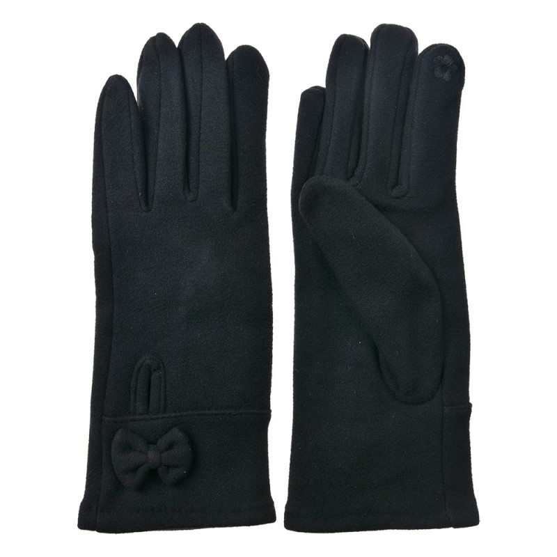 Clayre & Eef Winter Gloves 9x23 cm Black Polyester