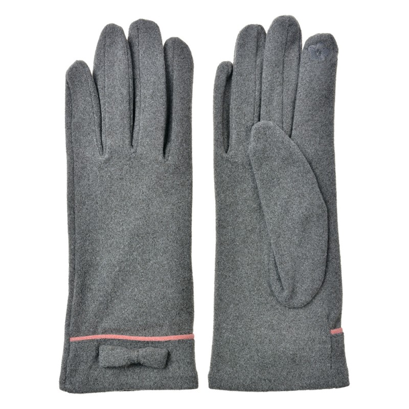 Clayre & Eef Winterhandschuhe 9x23 cm Grau Polyester