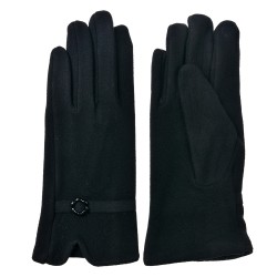 Clayre & Eef Handschoenen Winter 9x23 cm Zwart Polyester