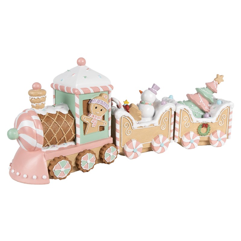 Clayre & Eef Christmas Decoration Train 45x12x19 cm Beige Plastic