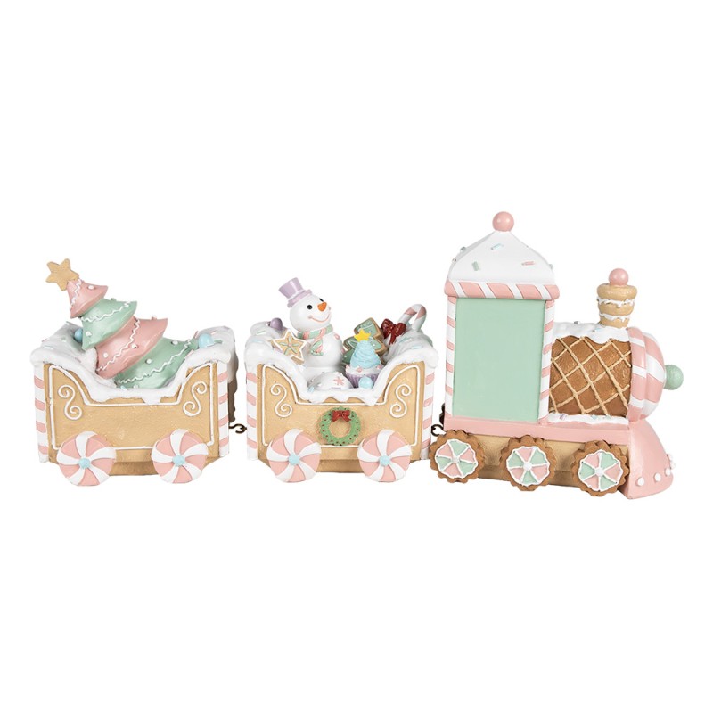 Clayre & Eef Décoration de Noël Train 45x12x19 cm Beige Plastique