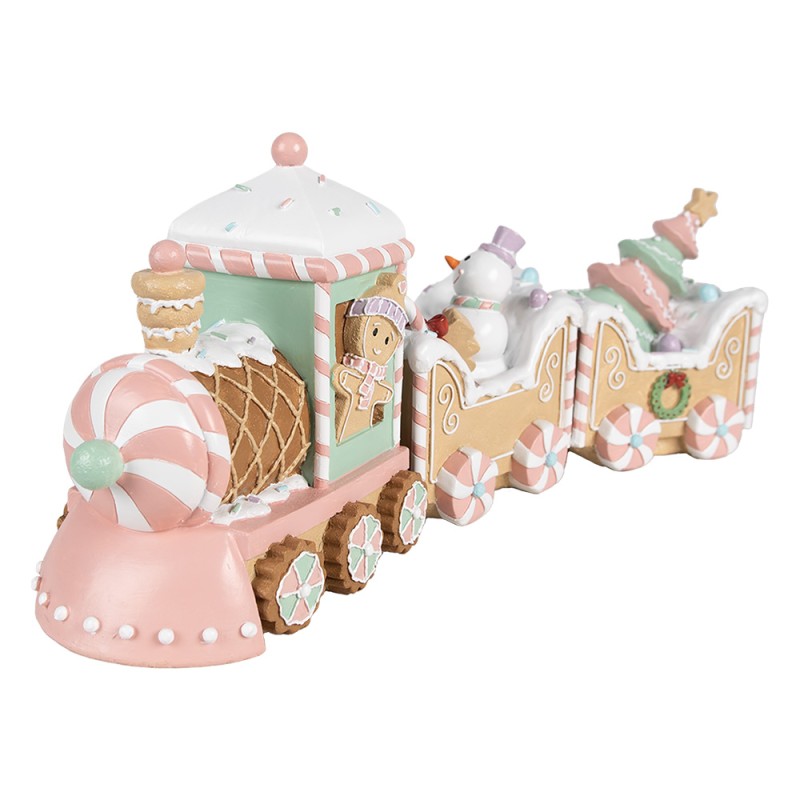 Clayre & Eef Décoration de Noël Train 45x12x19 cm Beige Plastique