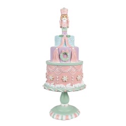 Clayre & Eef Decorative Figurine Cake Ø 17x42 cm Pink Plastic