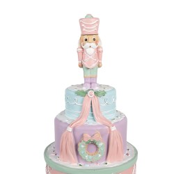 Clayre & Eef Figurine décorative Gâteau Ø 17x42 cm Rose Plastique