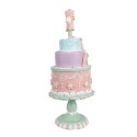 Clayre & Eef Statuetta decorativa Torta Ø 17x42 cm Rosa Plastica