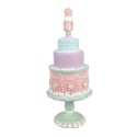 Clayre & Eef Statuetta decorativa Torta Ø 17x42 cm Rosa Plastica