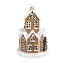 Clayre & Eef Lebkuchenhaus mit LED 20x20x32 cm Braun Kunststoff