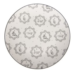 Clayre & Eef Assiette de petit déjeuner Ø 20 cm Blanc Gris Porcelaine Chats