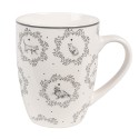 Clayre & Eef Mug 325 ml Blanc Gris Porcelaine Chats