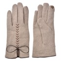 Clayre & Eef Winter Gloves 9x23 cm Beige Polyester