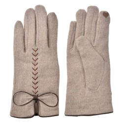 Clayre & Eef Winterhandschuhe 9x23 cm Beige Polyester