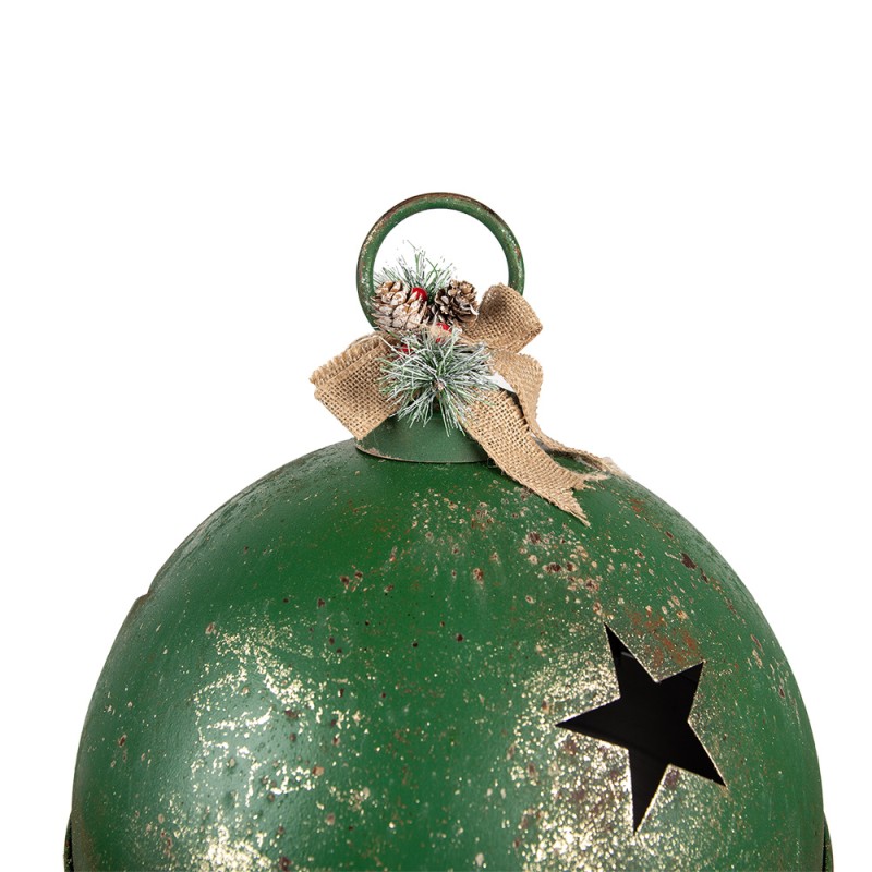 Clayre & Eef Christmas Bauble Ø 41x51 cm Green Metal