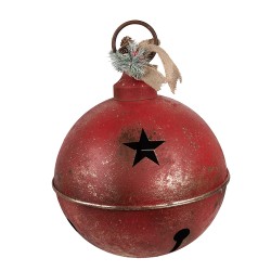 Clayre & Eef Christmas Bauble Ø 30x40 cm Red Metal