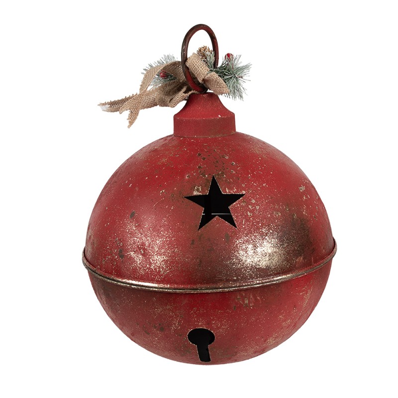 Clayre & Eef Boule de Noël Ø 30x40 cm Rouge Métal