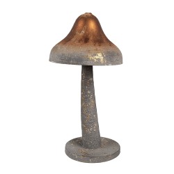 Clayre & Eef Décoration Champignon Ø 14x27 cm Gris Métal