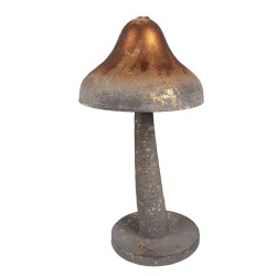 Clayre & Eef Décoration Champignon Ø 14x27 cm Gris Métal