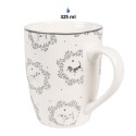 Clayre & Eef Mug 325 ml Blanc Gris Porcelaine Chiens