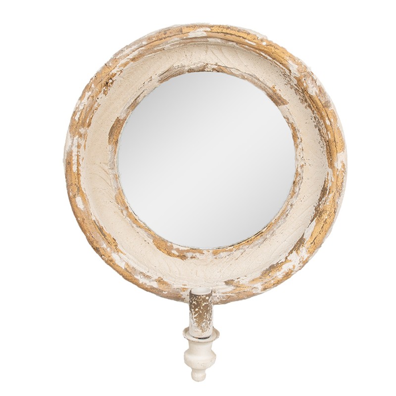 Clayre & Eef Mirror 38x14x47 cm Beige Wood Glass