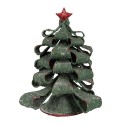 Clayre & Eef Statuetta decorativa di Natale Albero di Natale Ø 21x24 cm Verde Carta Ferro