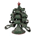 Clayre & Eef Statuetta decorativa di Natale Albero di Natale Ø 21x24 cm Verde Carta Ferro