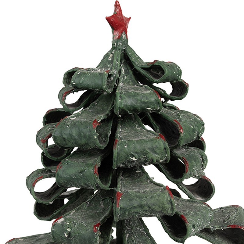 Clayre & Eef Kerstdecoratie Beeld Kerstboom Ø 21x24 cm Groen Papier IJzer