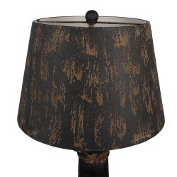 Clayre & Eef Table Lamp Ø 35x64 Brown Black Wood Metal